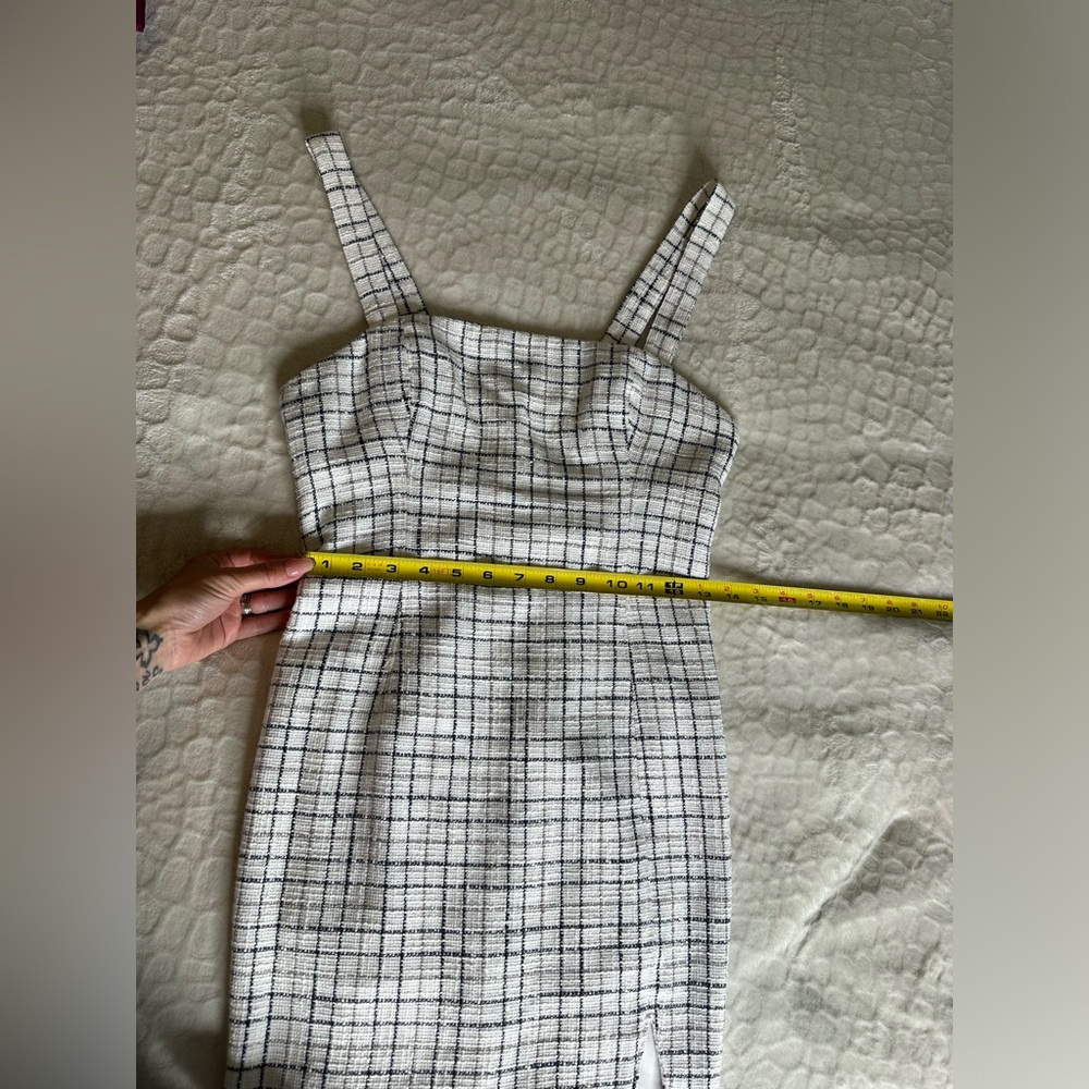 Abercrombie And Fitch white Tweed Mini Dress with side slit and adjustable strap - Picture 7 of 16